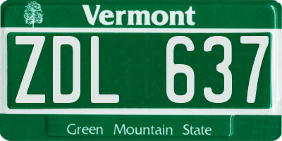 VT license plate ZDL637