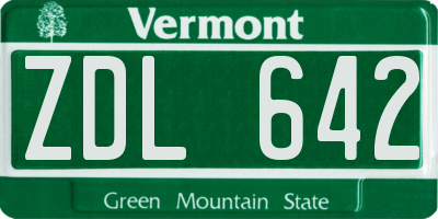 VT license plate ZDL642