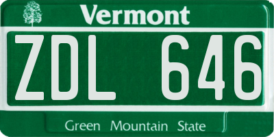 VT license plate ZDL646