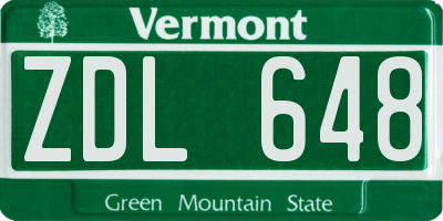 VT license plate ZDL648