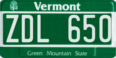 VT license plate ZDL650