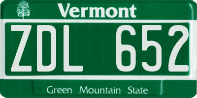 VT license plate ZDL652