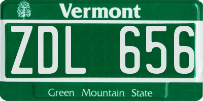 VT license plate ZDL656