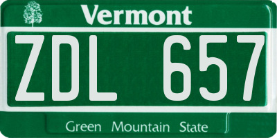 VT license plate ZDL657