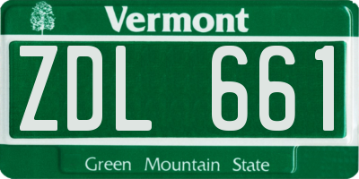 VT license plate ZDL661