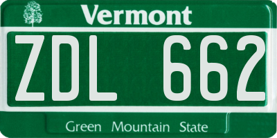VT license plate ZDL662
