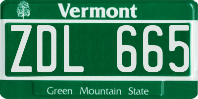 VT license plate ZDL665