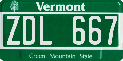 VT license plate ZDL667