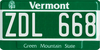 VT license plate ZDL668