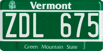 VT license plate ZDL675