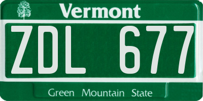VT license plate ZDL677