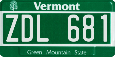 VT license plate ZDL681