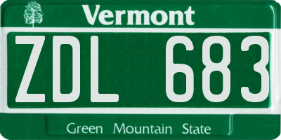 VT license plate ZDL683