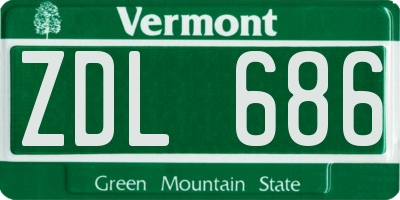 VT license plate ZDL686