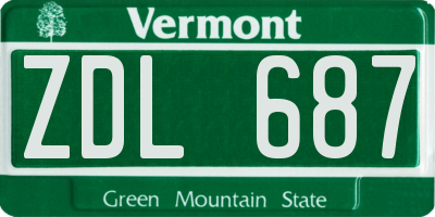 VT license plate ZDL687