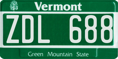 VT license plate ZDL688