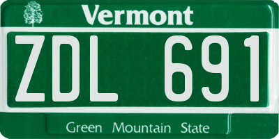 VT license plate ZDL691
