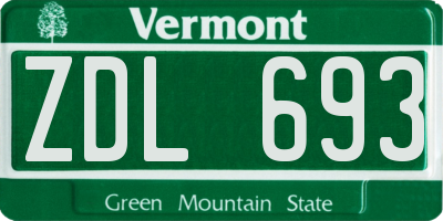 VT license plate ZDL693