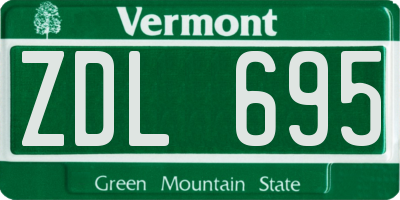 VT license plate ZDL695