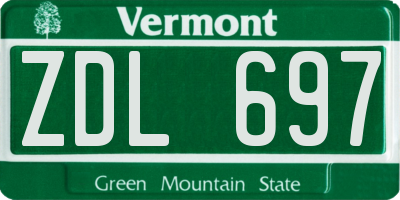VT license plate ZDL697