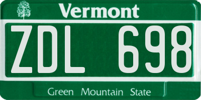 VT license plate ZDL698