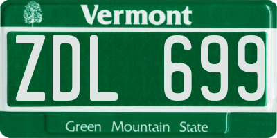 VT license plate ZDL699