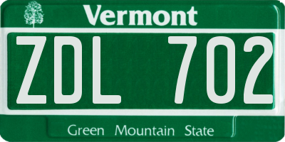 VT license plate ZDL702