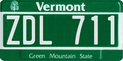VT license plate ZDL711