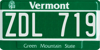 VT license plate ZDL719