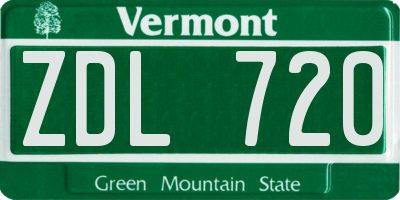 VT license plate ZDL720
