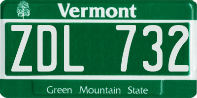VT license plate ZDL732