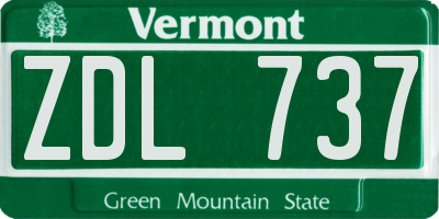VT license plate ZDL737
