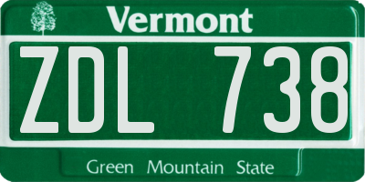 VT license plate ZDL738