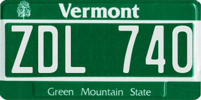 VT license plate ZDL740