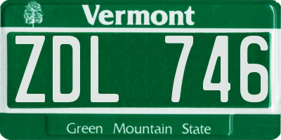 VT license plate ZDL746
