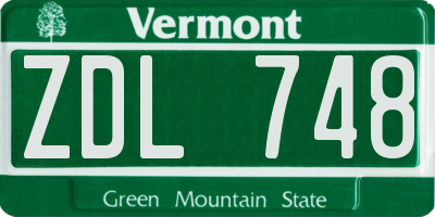 VT license plate ZDL748
