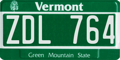 VT license plate ZDL764