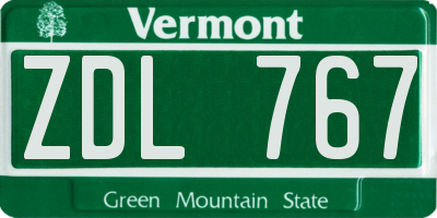 VT license plate ZDL767