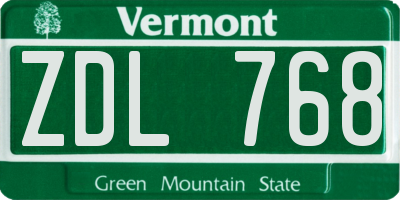 VT license plate ZDL768