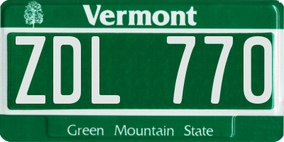 VT license plate ZDL770