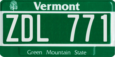 VT license plate ZDL771