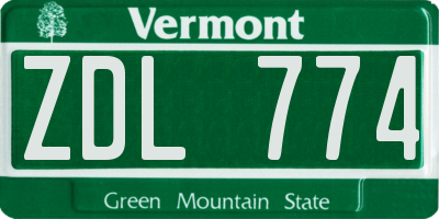 VT license plate ZDL774