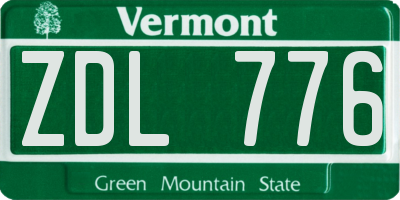 VT license plate ZDL776