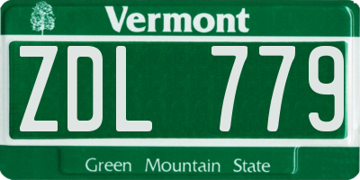 VT license plate ZDL779