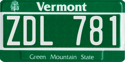 VT license plate ZDL781