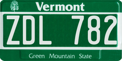 VT license plate ZDL782