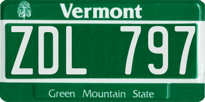 VT license plate ZDL797