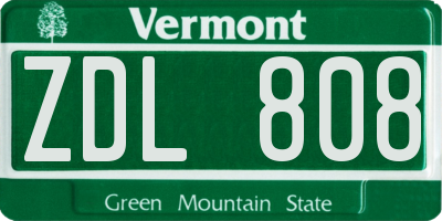VT license plate ZDL808