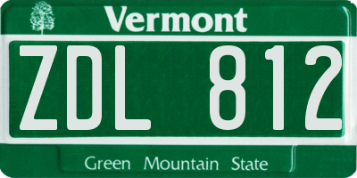 VT license plate ZDL812