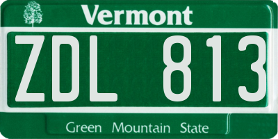 VT license plate ZDL813
